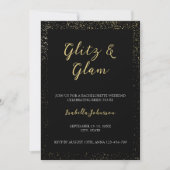 Glitz & Glam Golden Glitter Bachelorette Weekend Kaart (Voorkant)