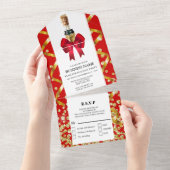 Glitz glam gouden glitter all in one uitnodiging (Afscheurbaar)