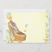 Glitz & Glam Mint Groen & Geel Baby shower Kaart (Achterkant)