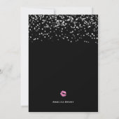 Glitz & Glam Pink en Black Bokeh Kaart (Achterkant)