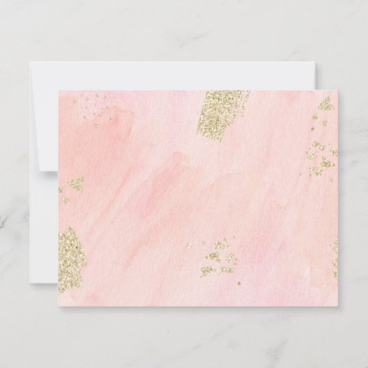 Glitz & Glam Pink Gold Spa Birthday Bedankkaart (Achterkant)