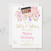 Glitz & Glam Pink Gold Spa Birthday Kaart (Voorkant)