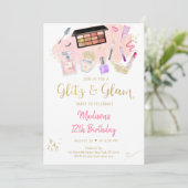 Glitz & Glam Pink Gold Spa Birthday Kaart (Staand voorkant)