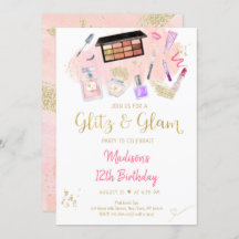 Glitz & Glam Pink Gold Spa Birthday