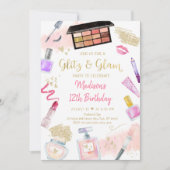 Glitz & Glam Pink Gold Spa Birthday Kaart (Voorkant)