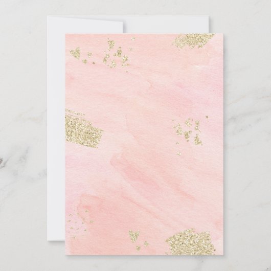 Glitz & Glam Pink Gold Spa Birthday Kaart (Achterkant)