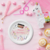 Glitz & Glam Pink Gold Spa Birthday Papieren Bordje (Feest)