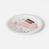 Glitz & Glam Pink Gold Spa Birthday Papieren Bordje (Gekanteld)