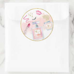 Glitz & Glam Pink Gold Spa Birthday Ronde Sticker