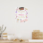 Glitz & Glam Pink Gold Spa Birthday Welkom Poster (Keuken)