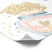 Glitz & Glam Pink Gold Spa Birthday Welkom Poster (Hoek)