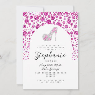 Glitz & Glam Roze Diamanten Schoen Bachelorette Pa Kaart