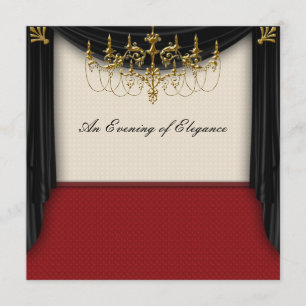 Glitz Glamor Black Stropdas Prom-uitnodigingen Kaart