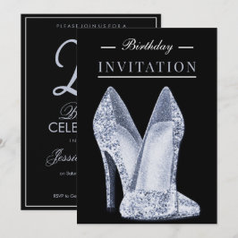 Glitz & Glamour Blauw 25ste Verjaardag Kaart