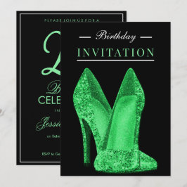 Glitz & Glamour Felgroene 25e verjaardag Kaart