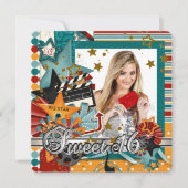 Glitz Glamour Film Star Sweet 16 Uitnodigingen (Voorkant)