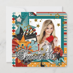 Glitz Glamour Film Star Sweet 16 Uitnodigingen
