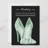 Glitz & Glamour Groen 25e Verjaardag Kaart (Voorkant)