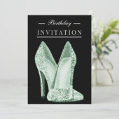 Glitz & Glamour Groen 25e Verjaardag Kaart (Staand voorkant)