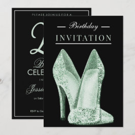 Glitz & Glamour Groen 25e Verjaardag Kaart