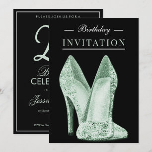 Glitz & Glamour Groen 25e Verjaardag Kaart