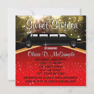 Glitz Glamour Red Carpet Film Star Uitnodigingen