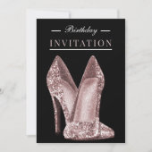 Glitz & Glamour Roze Goud 25e Verjaardag Kaart (Voorkant)
