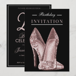Glitz & Glamour Roze Goud 25e Verjaardag Kaart