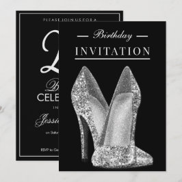 Glitz & Glamour Zilveren 25e verjaardag Kaart