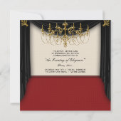 Glitz Glamour Zwart Stropdas Uitnodigingen (Achterkant)