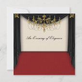 Glitz Glamour Zwart Stropdas Uitnodigingen (Voorkant)