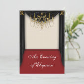 Glitz Glamour Zwart Stropdas Uitnodigingen (Staand voorkant)