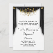 Glitz Glamour Zwart Stropdas Uitnodigingen (Achterkant)