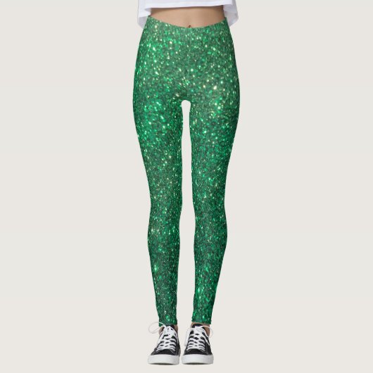 Glitz Glitter Green Holiday Leggings! Leggings (Voorkant)