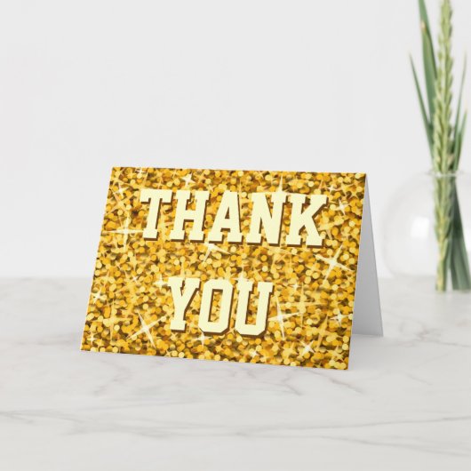 Glitz "Gold" "Bedankt" "Jouw tekst"-kaart Bedankkaart (Voorkant)