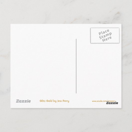 Glitz "Gold" dollar "$" briefkaart (Achterkant)