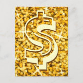 Glitz "Gold" dollar "$" briefkaart (Voorkant)