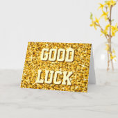 Glitz "Gold" 'Good Luck' kaart (Gele Bloem)