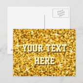 Glitz "Gold" 'Jouw tekst' briefkaart (Voorkant / Achterkant)