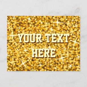 Glitz "Gold" 'Jouw tekst' briefkaart