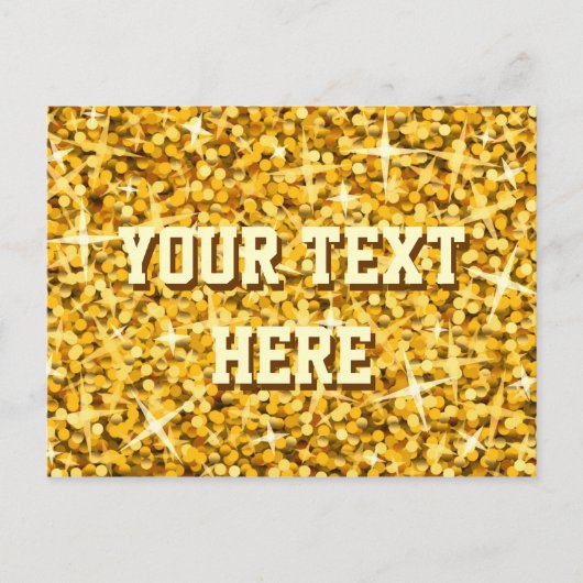 Glitz "Gold" 'Jouw tekst' briefkaart (Voorkant)