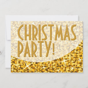Glitz "Gold"-kromme "kerstfeest"-uitnodiging Kaart