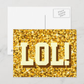 Glitz 'Gold' 'LOL!' briefkaart (Voorkant / Achterkant)