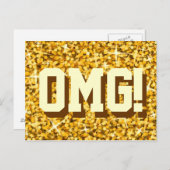 Glitz 'Gold' 'OMG!' briefkaart (Voorkant / Achterkant)