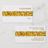Glitz "Gold" stripe visitekaartje wit (Voorkant / Achterkant)