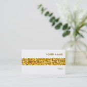 Glitz "Gold" stripe visitekaartje wit (Staand voorkant)