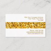 Glitz "Gold" stripe visitekaartje wit (Achterkant)