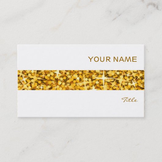 Glitz "Gold" stripe visitekaartje wit (Voorkant)