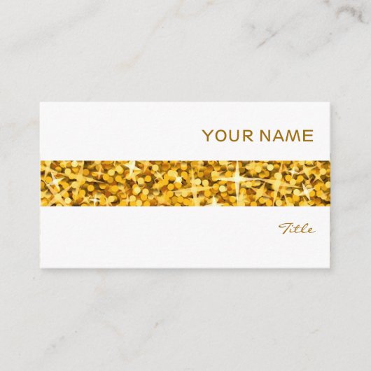 Glitz "Gold" stripe visitekaartje wit (Voorkant)