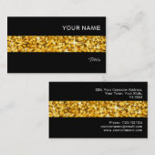 Glitz "Gold" stripe visitekaartje zwart (Voorkant / Achterkant)
